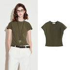 Cap-Sleeve Crewneck Tee