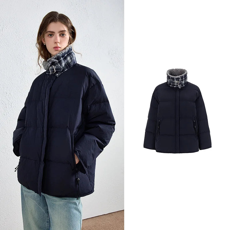 Textured-Collar Puffer Jacket