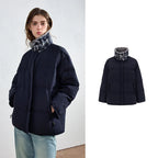Textured-Collar Puffer Jacket