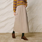 Back-Slit A-Line Skirt