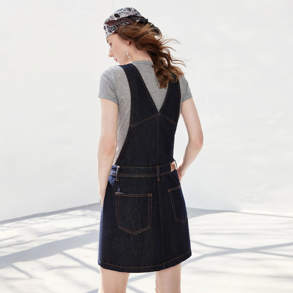 Denim Pinafore Mini Dress