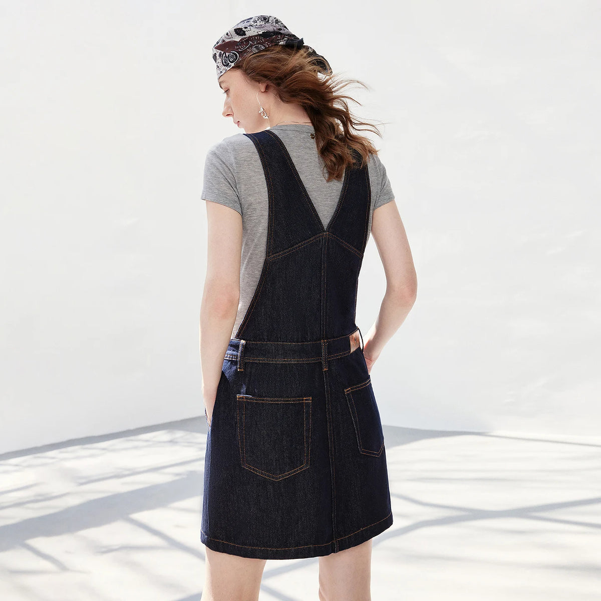 Denim Pinafore Mini Dress