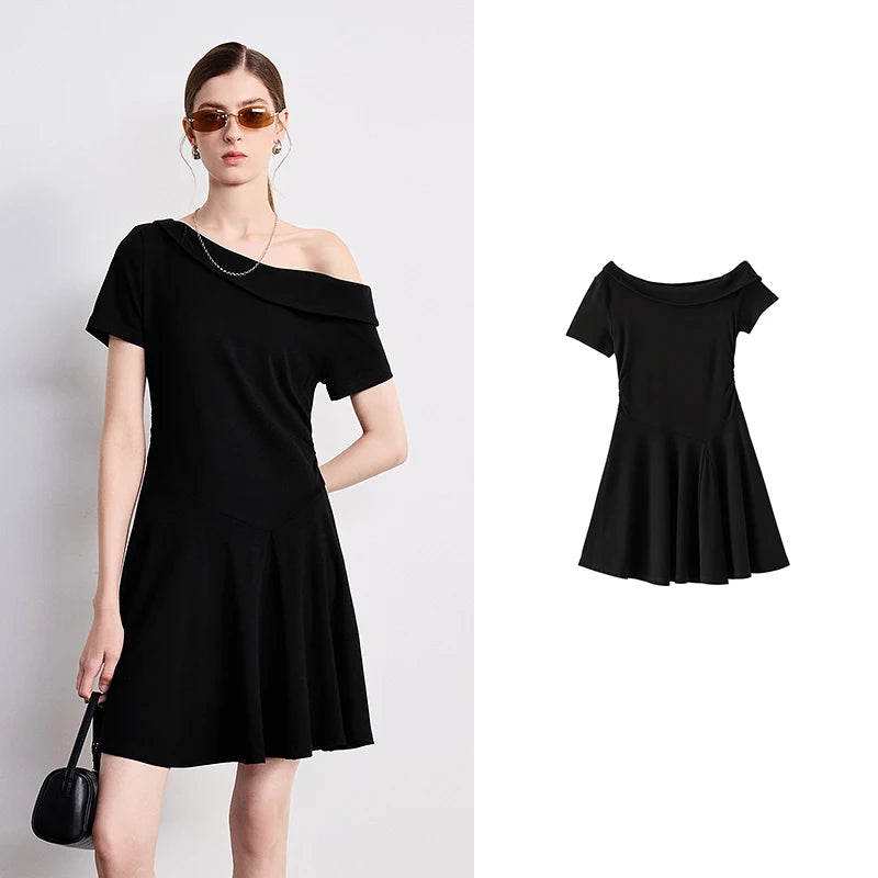 Asymmetric Off-Shoulder Mini Dress