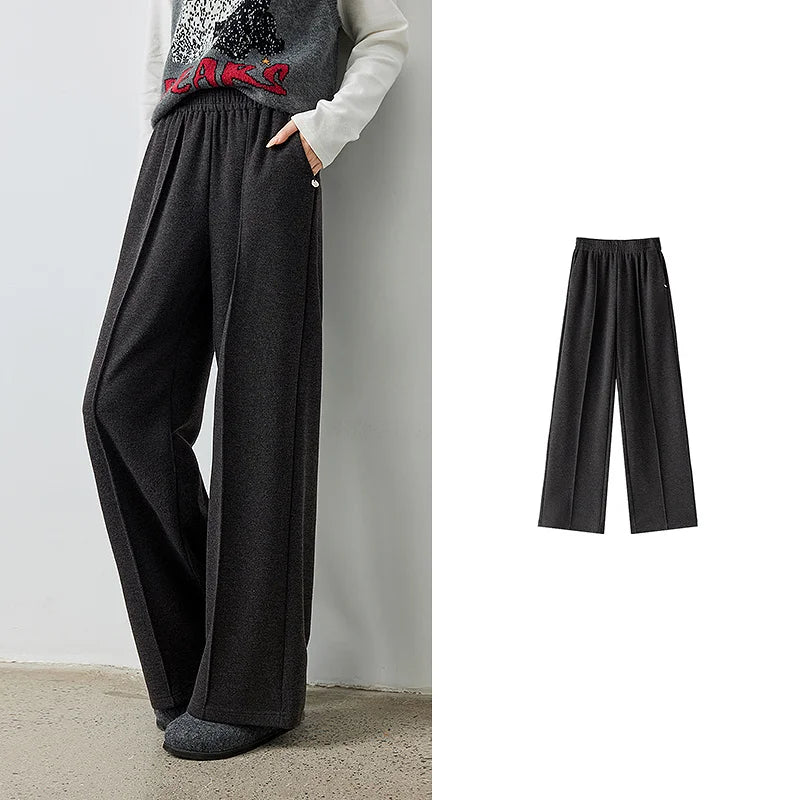 Draped Wide-Leg Pants