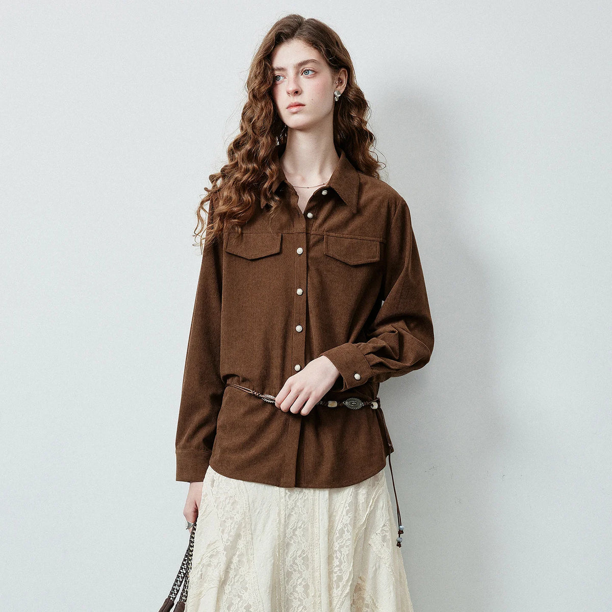Flap-Pocket Button-Up Shirt Jacket