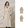 Double-Breasted Belted Long Coat