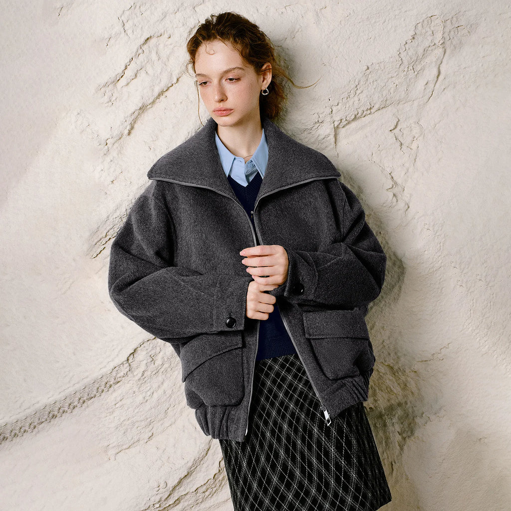 Stand-Collar Zip Jacket