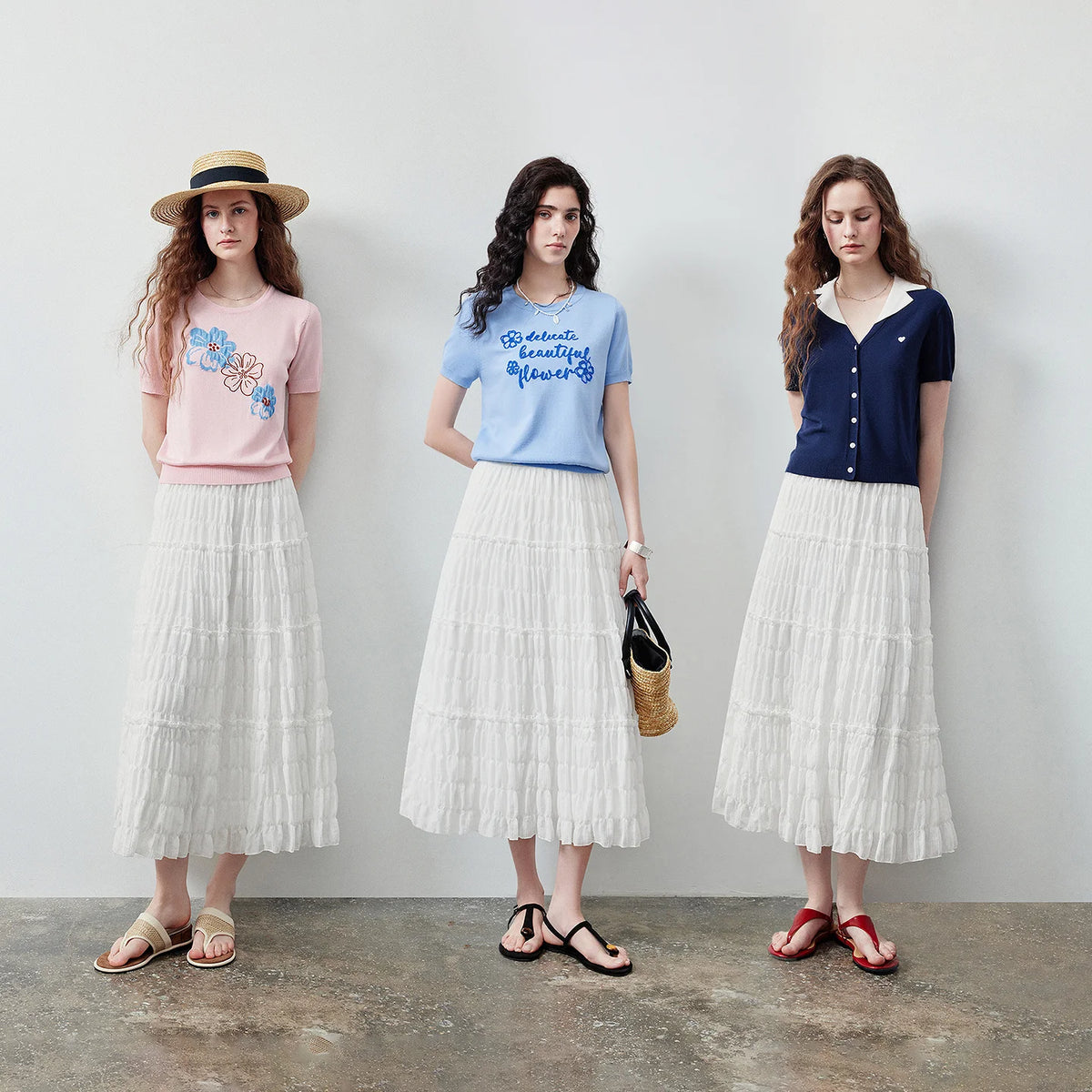 Tiered Ruffle Midi Skirt