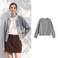 Cropped Cable-Knit Cardigan