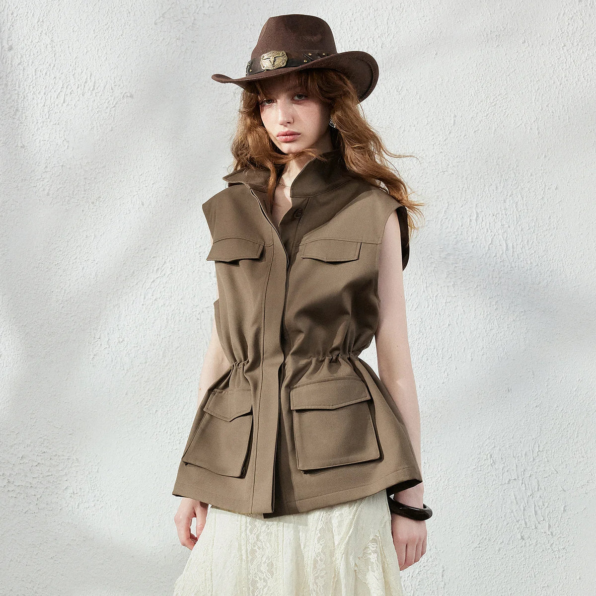 Drawstring Utility Waistcoat