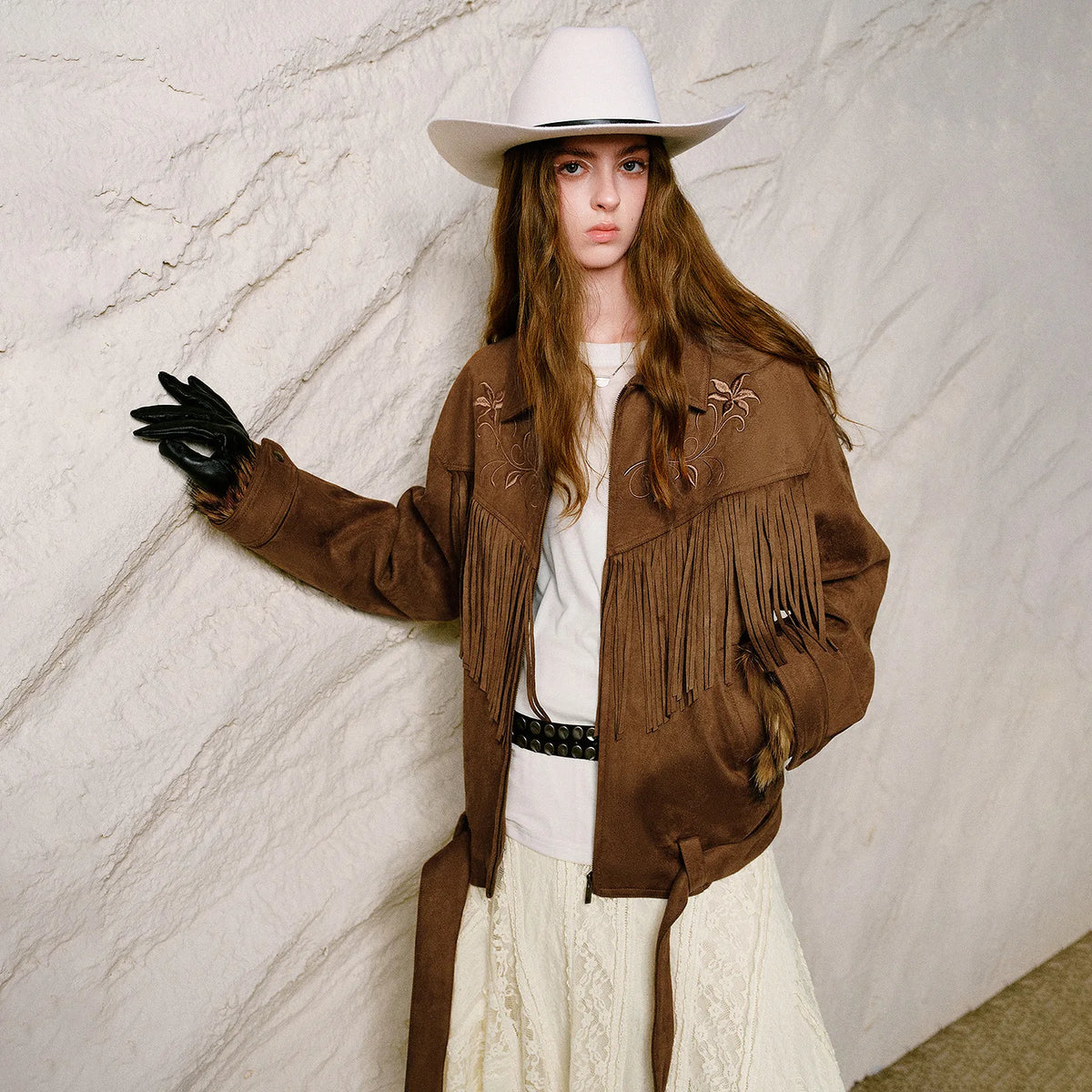 Fringe-Detail Zip Jacket