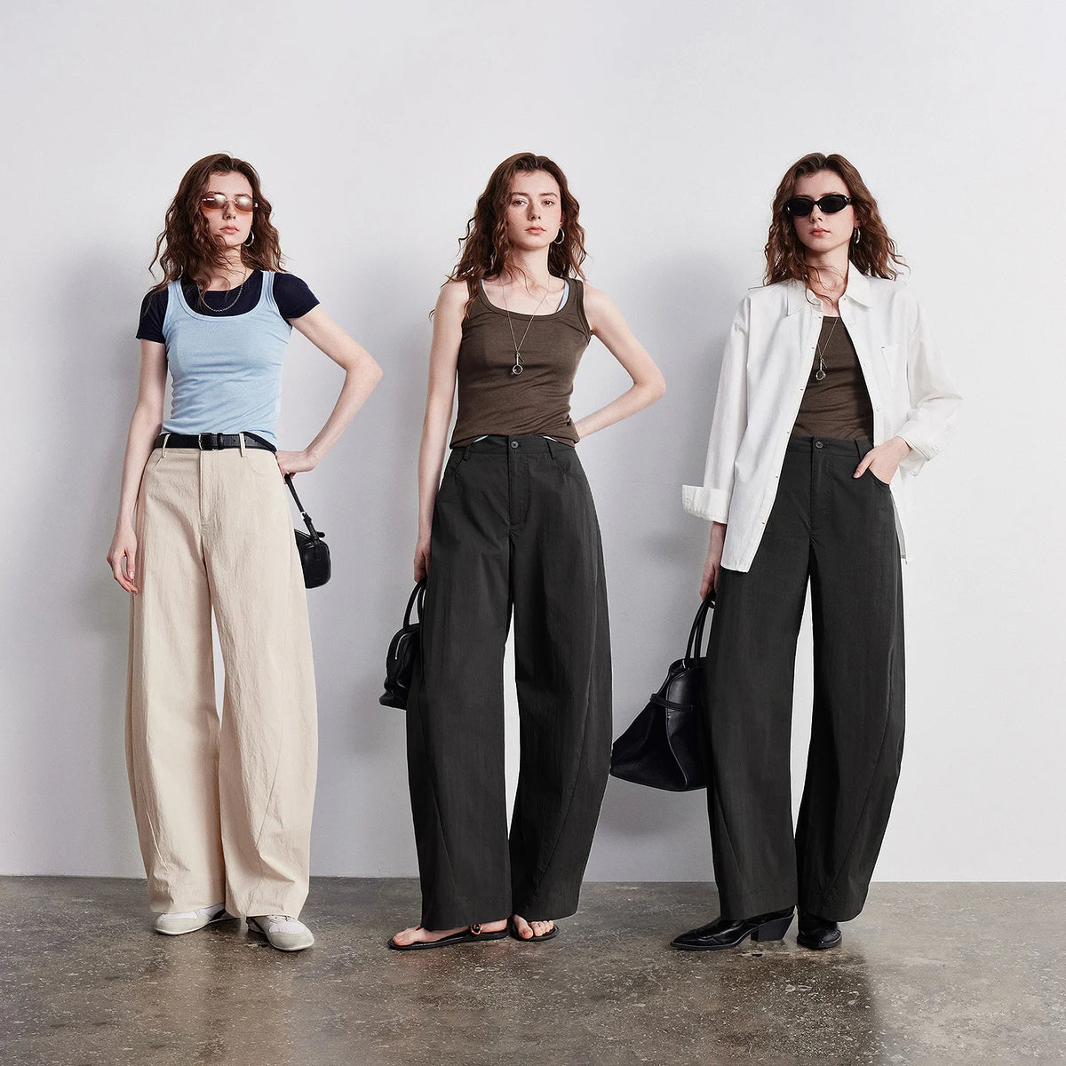 Pleated Wide-Leg Pants