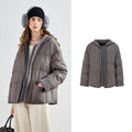 Layered-Look Hooded Puffer Jacket