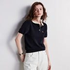Contrast-Collar Motif-Detail Polo