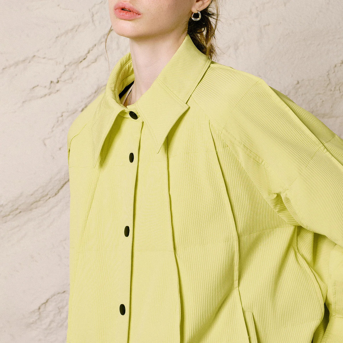 Wave-Quilted Shirt Jacket