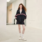 Colorblock Track Jacket and Skirt Set