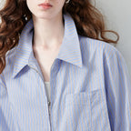 Striped Relaxed Button-Up Shirt