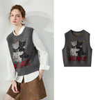 Bear Graphic Knit Vest
