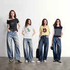 Seamed Barrel-Leg Jeans