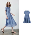 V-Neck Tiered Midi Dress
