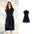 Sleeveless Button-Front Midi Dress