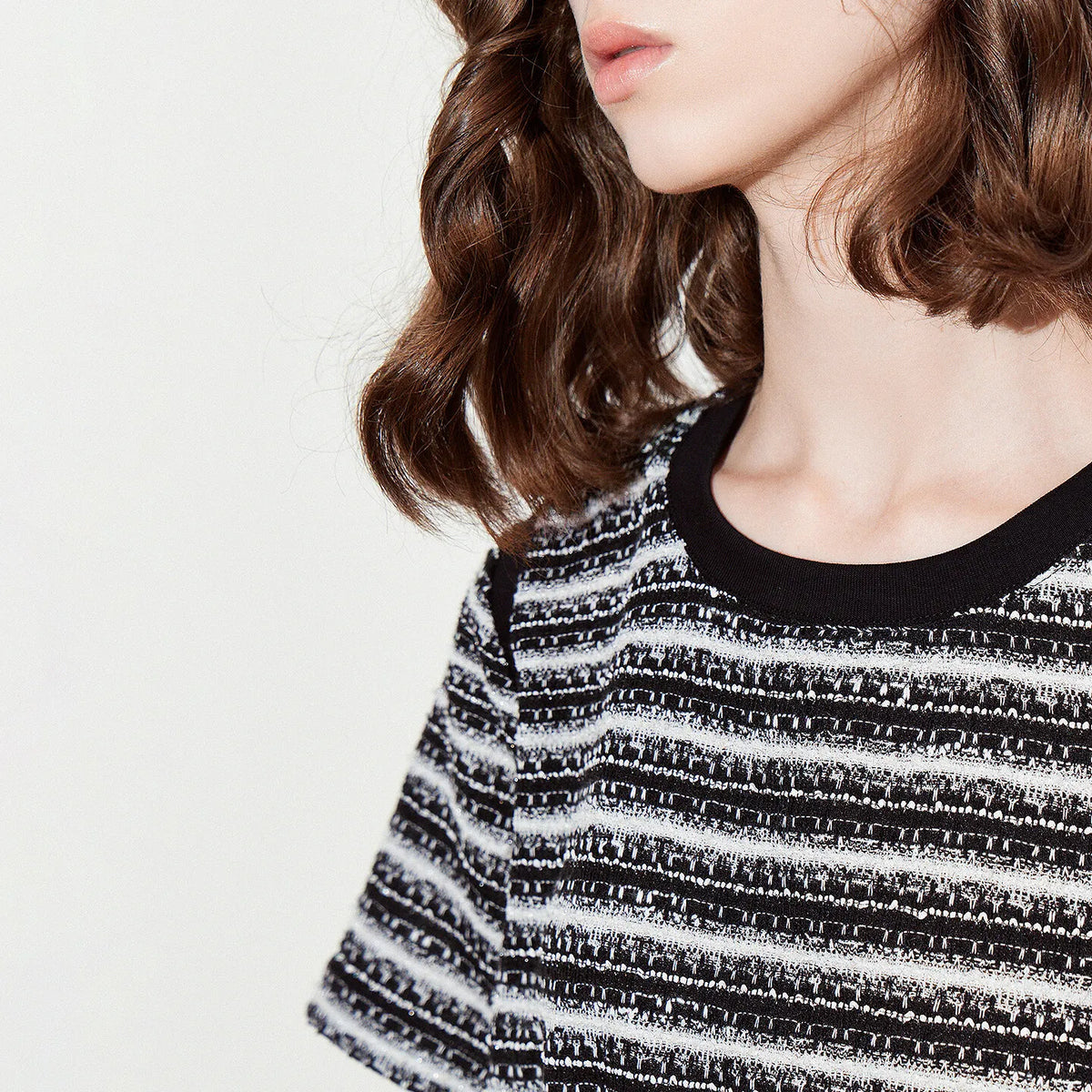Striped Short-Sleeve Knit Top