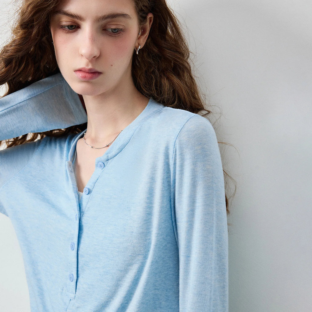 V-Neck Long-Sleeve Henley