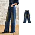 Straight-Leg Washed Jeans