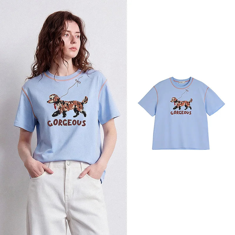 Dog Graphic Crewneck Tee