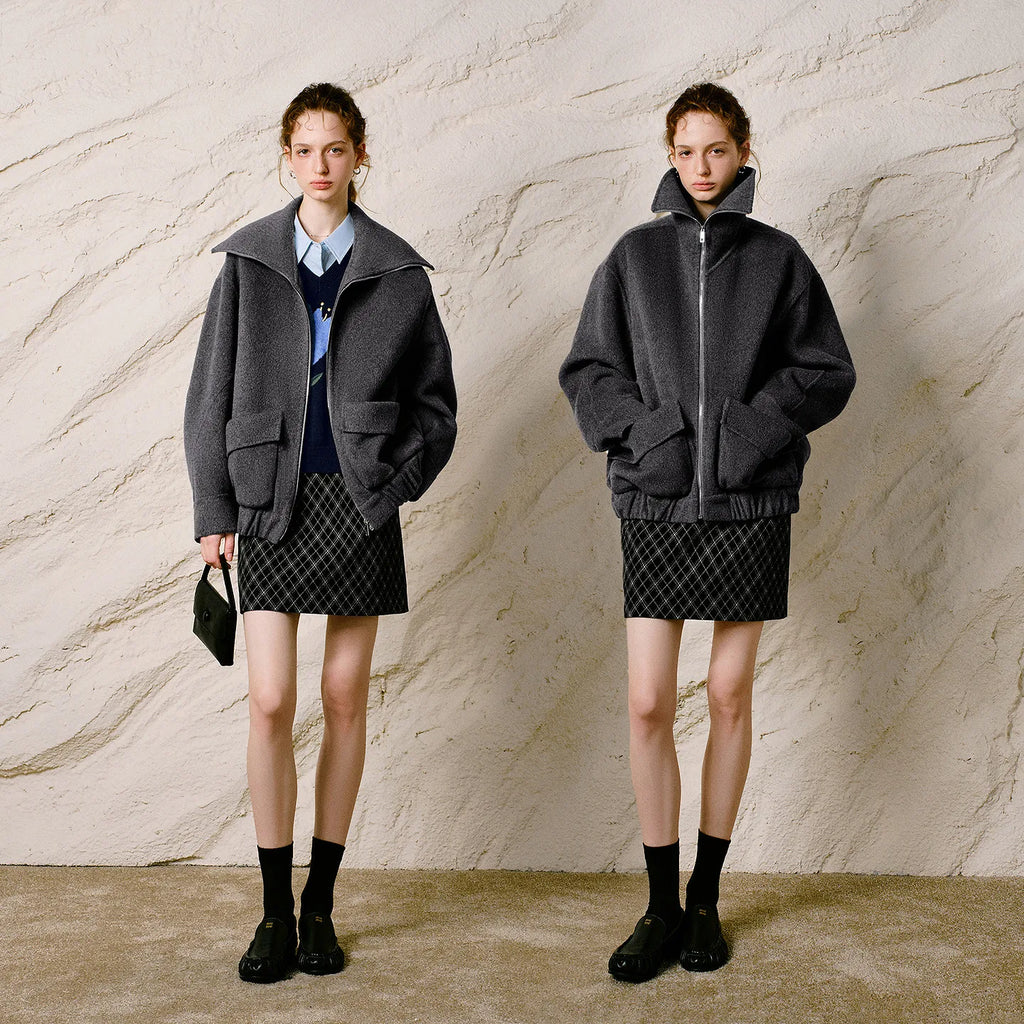 Stand-Collar Zip Jacket