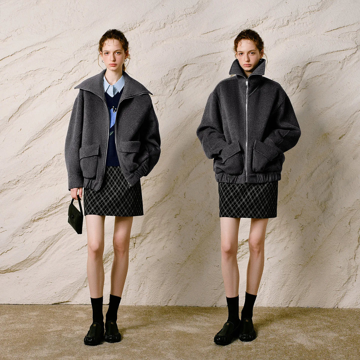 Stand-Collar Zip Jacket