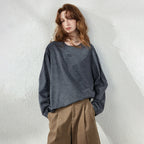 Relaxed Long-Sleeve Crewneck Top