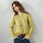 Textured Crewneck Knit Top