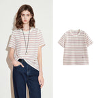 Striped Short-Sleeve Knit Top