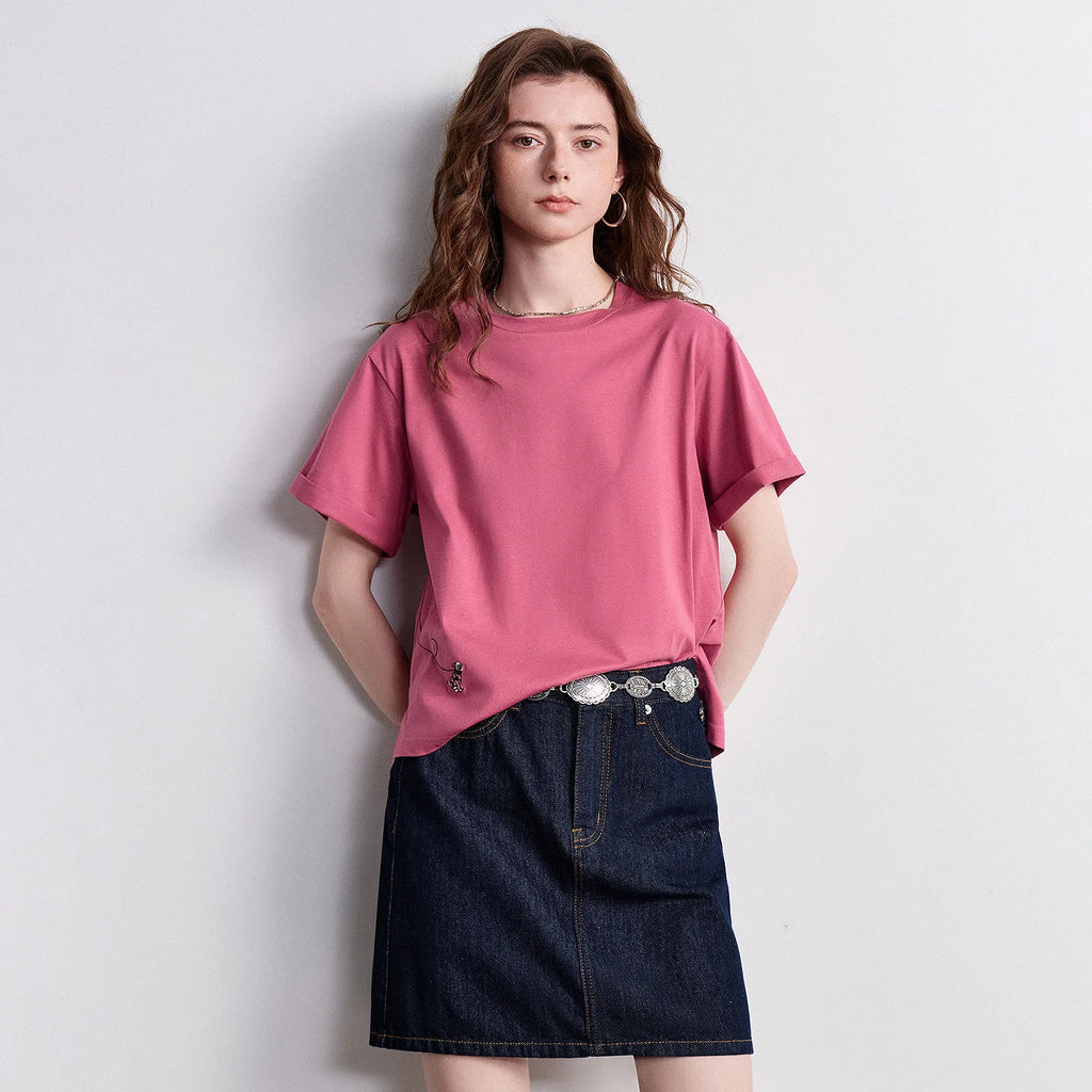 Motif-Detail Relaxed Crewneck Tee