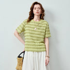 Textured Striped Knit Tee