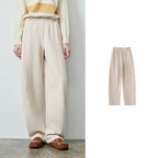 Elastic-Waist Curved-Leg Pants
