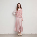 Textured Vest and Blouse Set