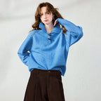 Toggle-Detail Collared Knit Top