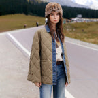 Denim-Trim Quilted Jacket