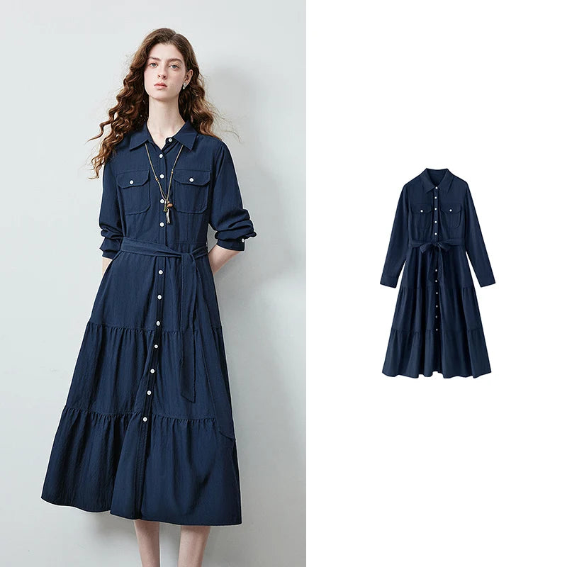 Tiered Utility Shirt Dress
