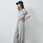 Polo Top and Wide-Leg Pants Set