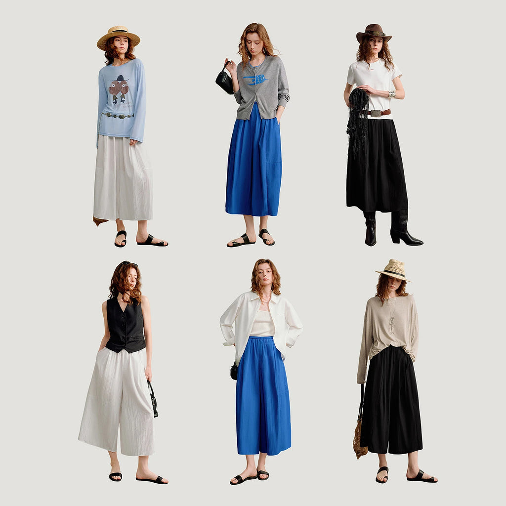 Pleated Wide-Leg Culottes