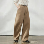 Curved-Seam Wide-Leg Pants