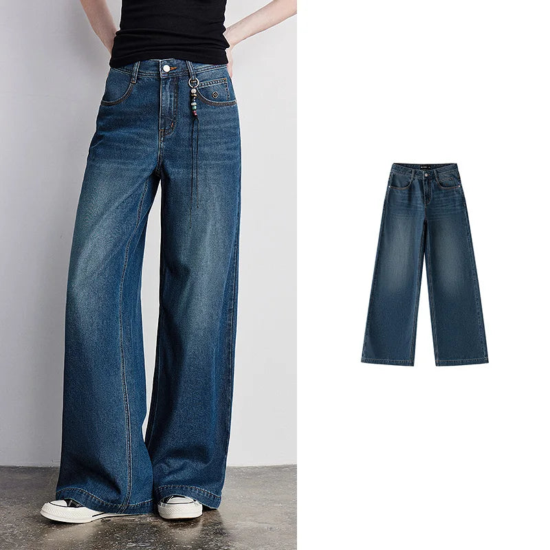 Washed Wide-Leg Jeans