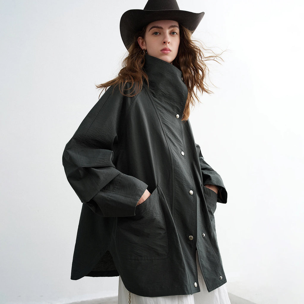 Stand-Collar Utility Jacket