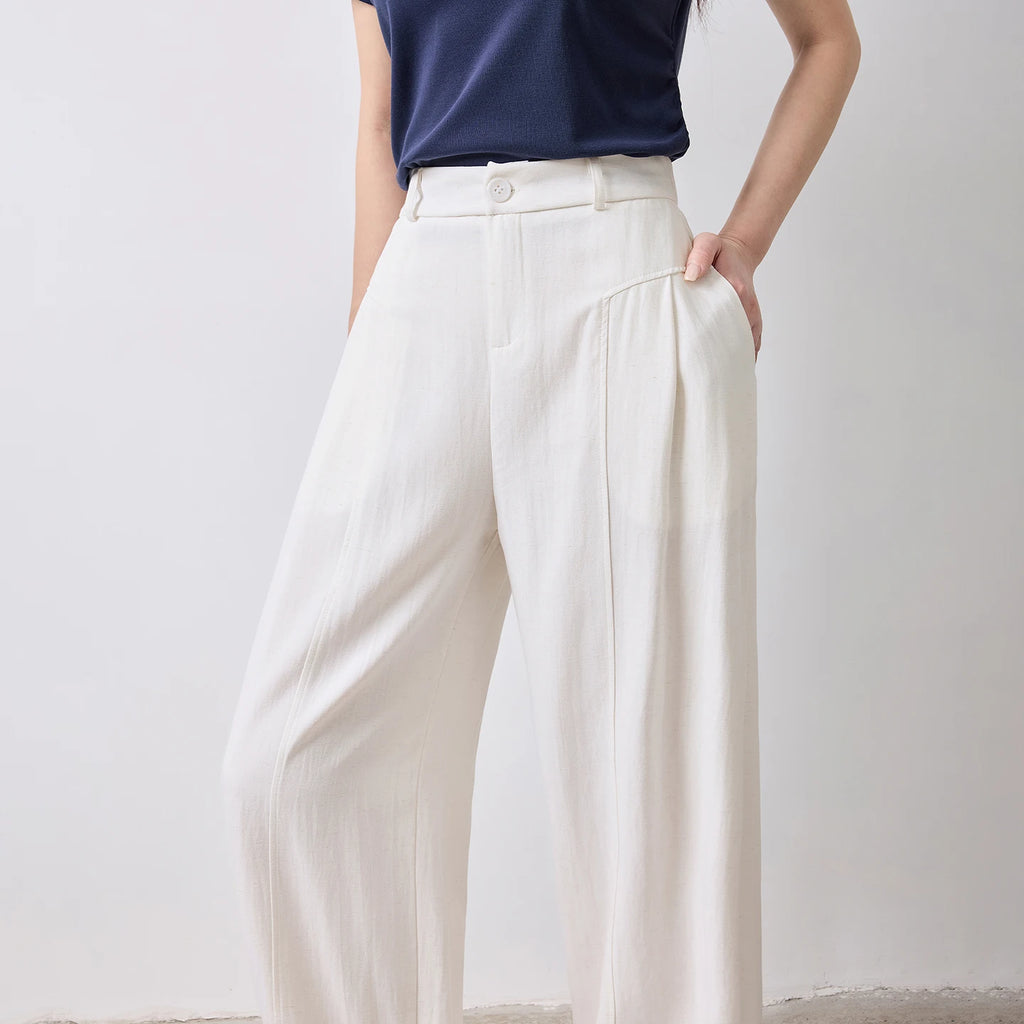 Pleated Wide-Leg Pants