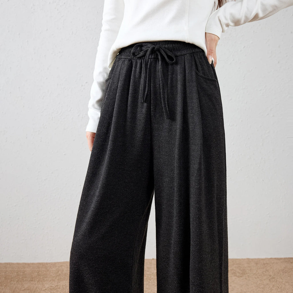 Elastic-Waist Wide-Leg Pants