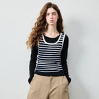Striped Scoop-Neck Knit Tank