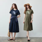 Floral Graphic Tiered T-Shirt Dress
